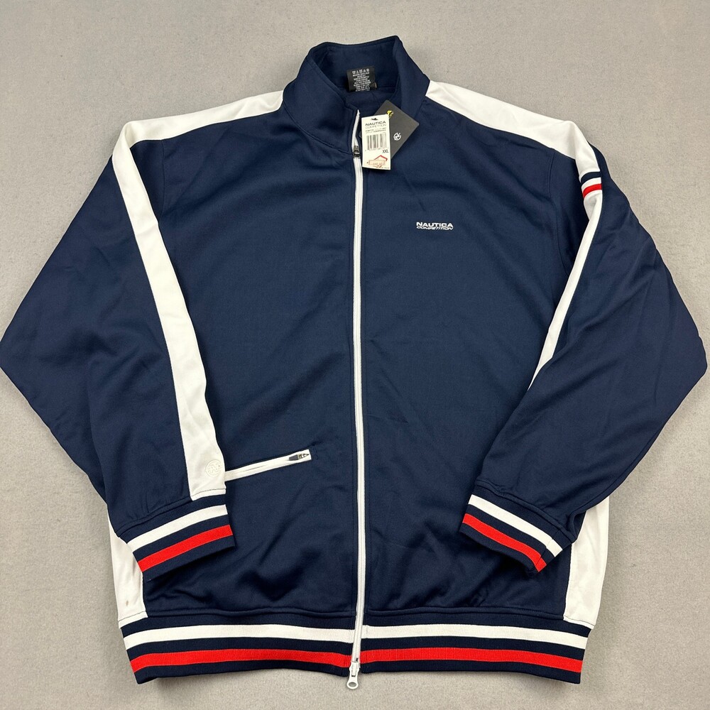 Vintage Nautica Competition Track Jacket Men 2XL Blue Deadstock Retro Y2K XXL *